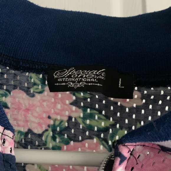 Blue and Floral Print Jacket by Rock Revolution - Picture 2 of 3